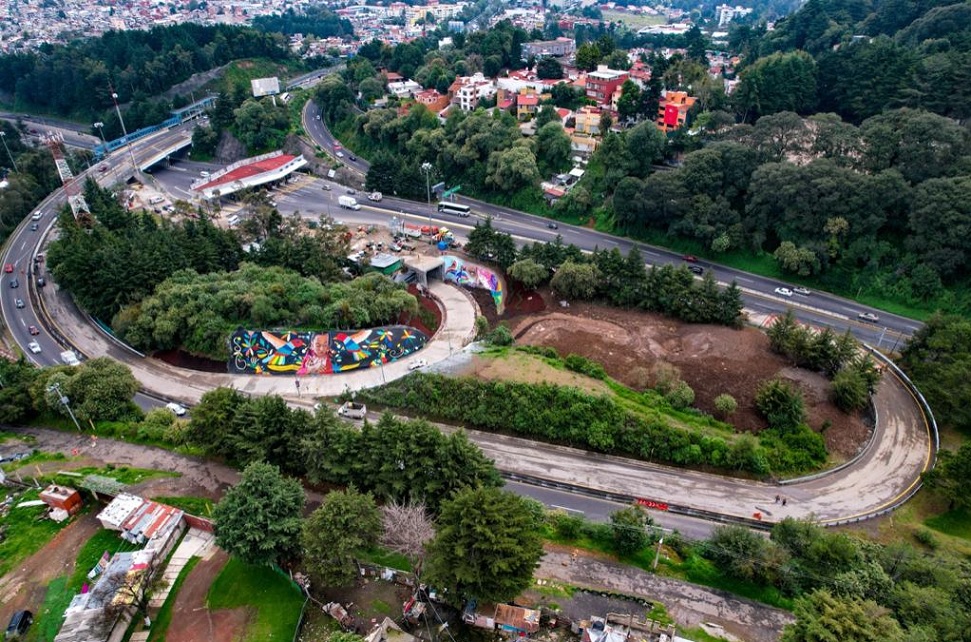 Entrega Claudia Sheinbaum paso a desnivel Chamixto en Cuajimalpa