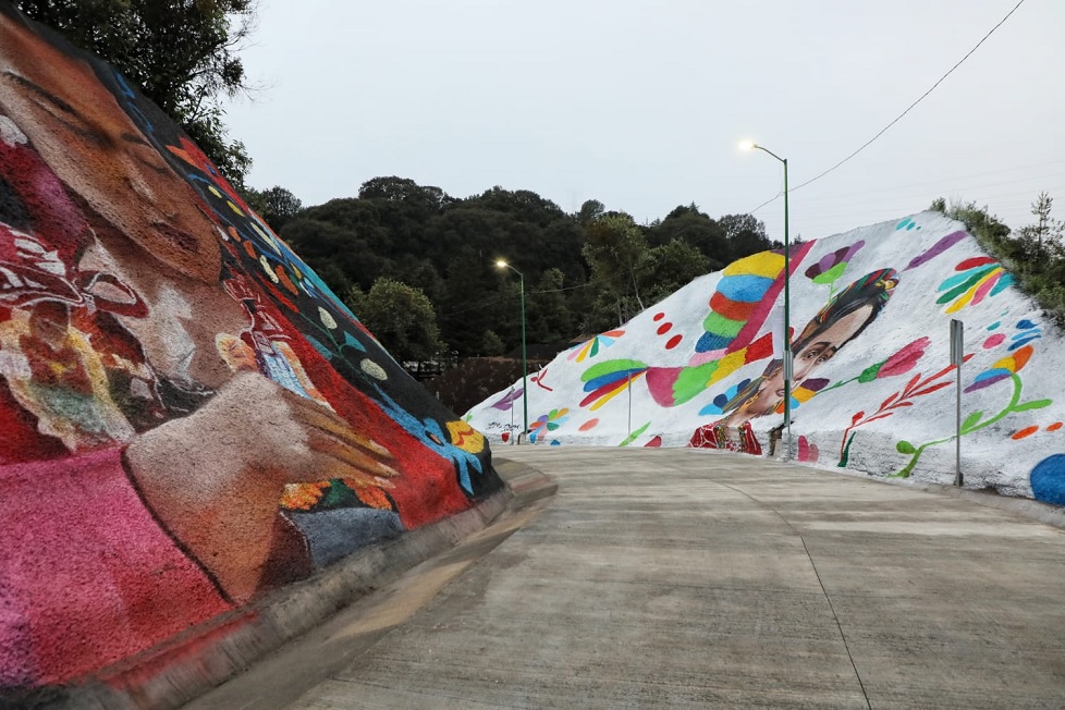 Entrega Claudia Sheinbaum paso a desnivel Chamixto en Cuajimalpa